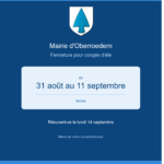 Fermeture de la mairie pour congés d&rsquo;été